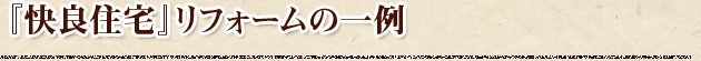『快良住宅』リフォームの一例